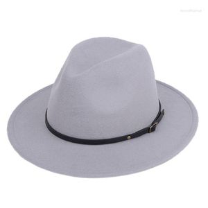 Berretti 2023 Fedo di lana Fedora cappelli da fedora cintura decorazione di fibbie da donna unisex brima cappello inverno chapeau femme