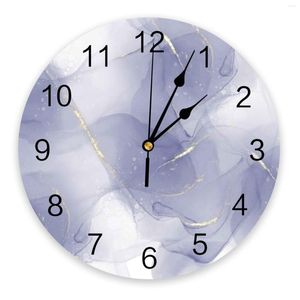 Настенные часы фиолетовый мрамор Абстрактные часы гостиная домашняя декор Большой круглый немол.