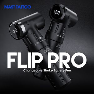 Dövme Makinesi Mast Flip Pro 7 strok uzunluk değiştirilebilir kablosuz veya tel pil RCA kalem kırmızı motor gücü tarafından MCorec2 230814