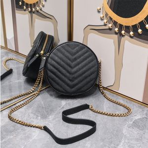 Designer bag Crossbody bag Small round bag Caviar cowhide mini purse 2024 Fashion women's shoulder bag Internet celebrity the same style