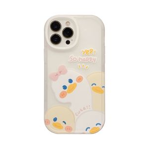 Cartoon Carina Duck Phone Custodia adatta per 15 13 14Pro 12 XSMAX DONNE 8P CINE CURA XR Transparent 11 Case