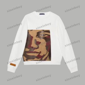 xinxinbuy uomini da donna designer felpa con cappuccio con cappuccio per la stampa graffiti grigio grigio blu nero m-2xl