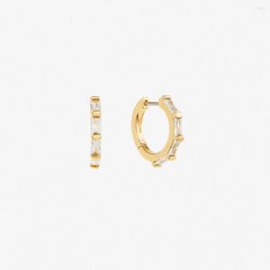 Hoop Earrings Fashion Simple Ring Inlaid Zircon Titanium Steel Plating 18K Gold High Quality For Women Jewelry Party Gift