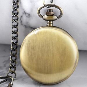 Pocket Watches All Brons Roman Digital Watch Steampunk Retro Women's Men Pendant Quartz Halsband FOB Minimalism