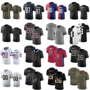 Football Custom 26 Saquon Barkley Jersey 31 Matt Breida 23 Gary Brightwell 8 Jones 82 Daniel Bellinger 17 Wandale Robinson 97 Dexter Lawrence Man Juren