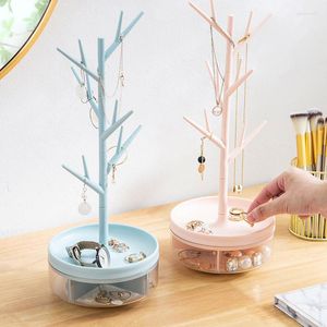 Jewelry Pouches Rotating Display Stand Tray Tree Storage Racks Organizer Holder Earrings Necklace Ring Travel Portable