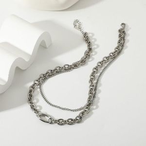 Correntes Chain Chain Chain Chain Colar aço inoxidável Colar para mulheres grandes âncoras ova