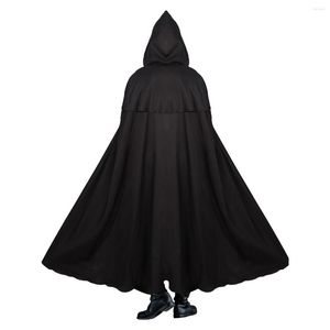 Con cappuccio maschile Halloween Hooded Abed for Men Women Medieval Steampunk Gothic Adult Cloak Party Prom Wizard Priest Monk Mystic Cosplay Costume