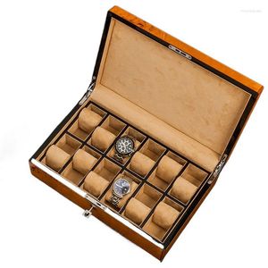 Scatole di orologi in legno Solid Box Men Mechanical Organizzatore Orologi per la raccolta del vassoio Case di archiviazione Accessori regalo