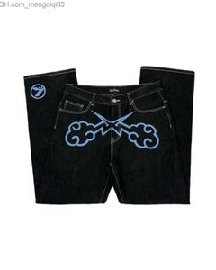 Men's Pants Street clothing Harajuku Gothic pocket denim black pants men's 2023 new street fashion punk hip-hop loose wide leg Trousers Z230815