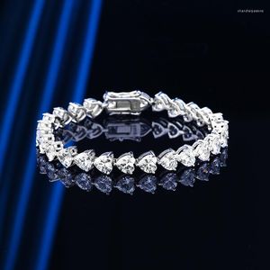 LINK BRACELETS BRACELETA DE CORAÇÃO STERLING PRATA PRIMEIRA DE JOIXAS DE ZIRGEM Ano Ano de Natal Valentim Anniversary Presente