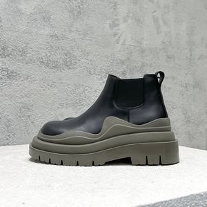 Botas Chelsea B V de cuero de alta calidad Botines Botas de humo Botas de diseñador de lujo para hombres y mujeres Botas casuales para parejas de todos los partidos Tamaños 35-46 + caja