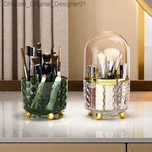 360 ° rotary makeup brush holder with Lid nail polish eyebrows pencils lipstick organizer cosmetics storage box makeup organizer Z230815