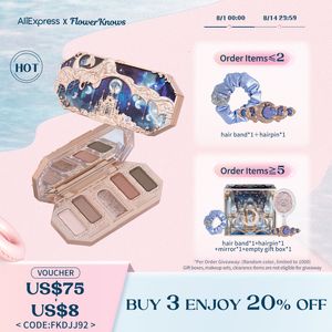 Eye Shadow Flower Knows Moonlight Mermaid Series Jewelry Eyeshadow Palette Five-Color 6.3g 230814