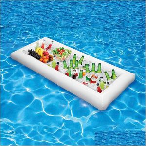 Pooltillbehör Party Uppblåsbar salladbar buffé Ice Bucket Outdoor Swimming Drink Float Holder Food Supplies Toy Stand 220622 D DHJ9O