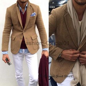 Erkek takım elbise ceket balıksırtı yün kış sıcak kısa retro ince fit tek göğüslü erkekler blazer hombre x0814