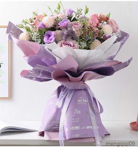 Geschenkverpackung 20pcs Neues englisches Blumenpapier zweifarbig doppelseitige koreanische Verpackungspapier verdickter Blumenstrauß 58cmx58cm R230814