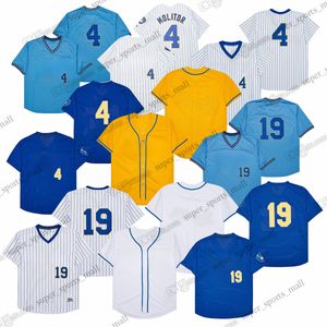 1982 Vintage Baseball-Trikots 4 Paul Molitor 19 Robin Yount Blank Gelb Weiß Herren-Trikot