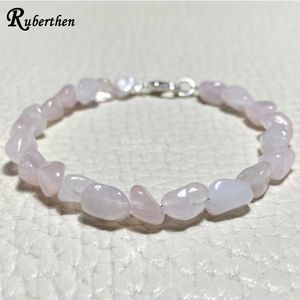 Charm Armband Ruberthen Design Rose Quartz Citrine Green Aventurine Unakite Jasper Tumbled Pärlor Anklet Mini Gemstone Energy Jewelry 230814