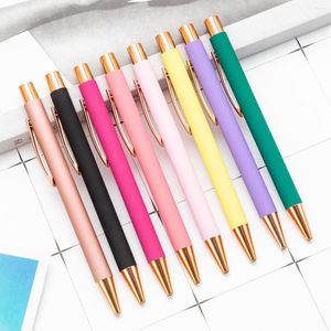 PCS/LOT Macaron Press Metal Ballpoint Pen Peni Carina Business Firma Penne Office Scuola Scrittura Forniture all'ingrosso