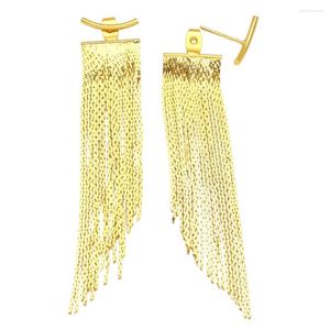 Dangle Küpeler Bohimia Altın Renk Uzun püskül mücevher vintage metal ifadesi Fringe Charm Delme Kadınlar İçin Büyük Kulak