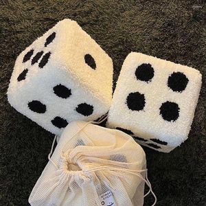 Chair Covers Dice Black And White Shoe Changing Stool Plush Simple Bedroom Decoration Small Low Creative Square Lamb Velvet