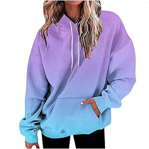 Damen Hoodies Personalized Design Damen Allmählicher Farbdruck Casual Lose Hoodie Pullover Kapuzenpullover Sweatshirt für Frauen