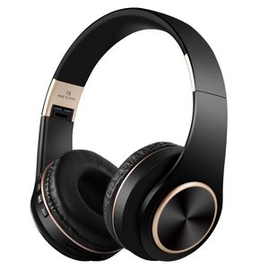 T8 hörlurar Bluetooth Trådlösa spel hörlurar för PC Audio Headset Försäljning Hollfällbar överörat med kabel- och mic-hörapparater