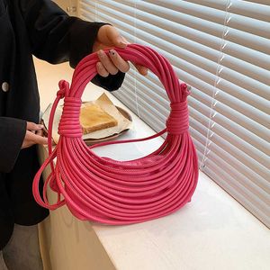 BottegVenetas Handbag Jodies Woven Double Knot Bags Sheepskin Small Lamian Noodles women new fashion personality hand woven Lamian Noodles