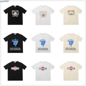 x05jメンズTシャツRhude新しいプリント人気の半袖トレンディなブランドアンダーレイ