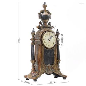 Orologi da tavolo European Resin Desk Orologio Vintage American Living Soggiorno TV Cabinet Creativity Ornaments Home Home