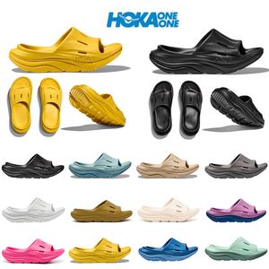 Hoka Slides Sippers Orda Recovery Slide3白い黒いホカススライドシューズ1つのデザイナースリッパ女性男性サンダルベージュパープルフリーピープルビーチサイズ36-45