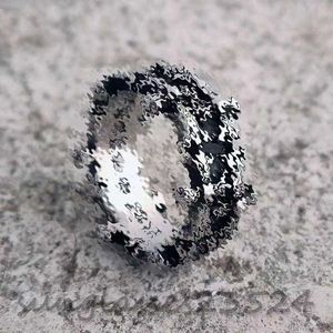 Designer Ring Cross sanscrito anello inciso anello esplosivo Cross 925 Silver Ring Instagram Hipster Hipster Maschio e femmina Hip-Hop Couple Rings NON sbiadire le mani