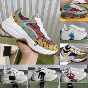 Klasik Tasarımcı Rhyton Ayakkabı Spor Ayakkabıları Eğitmenleri Platform Spor Sneaker Vintage Trainers Spor Sneakers Retro Eski Yürüyüş Deri Tenis Yapın