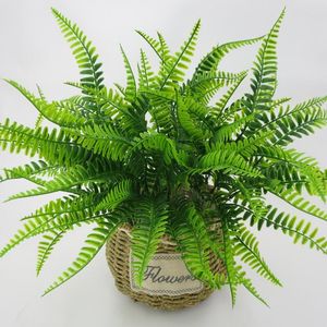 Dekoratif Çiçekler 4pcs Pteridophyta Yapay Bitkiler Farsça Fern Yaprakları Bahçe Sahte Çim Yeşil Bitki Pot Asma Ev Dekoru