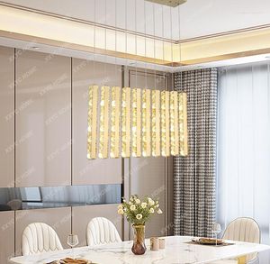 Kolye lambaları Yemek Odası Lamba Çubuğu Modern Minimalist Led Crystal Chandelier Light Lüks Restoran