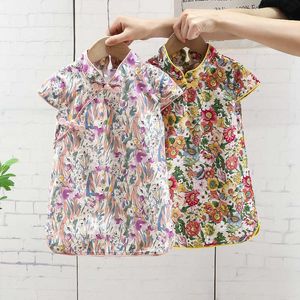 Set di abbigliamento Nuova estate Abbigliamento moda per bambini Ragazza Abbigliamento casual Stampa cheongsam 0-5 anni