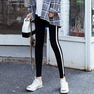 Women's Leggings Winter Thermal Pants Women Warm White Stripe Thick Slim Elastic High Waist Sports 2023 Fitness Simple Stylish Pantyhose