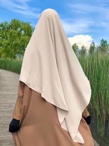 Ethnic Clothing Ramadan Long Khimar With Veil Women Hijab Sleeveless Tops Muslim Prayer Garment Abaya Niqab Headscarf Jilbab Islamic