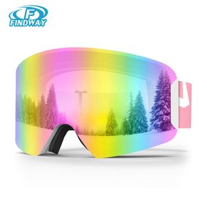 Skibrillen Findway Kids 100 UV -Schutz Snowboard für Jungen Mädchen 38 Jahre mit OTG Antifog Wind Resistance Skiing 230814