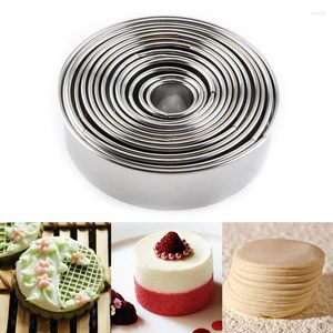 Backformen 14pcs/Set Edelstahl Round Cookie Praktische Biscuit Cutters Circle DIY Mousse Kuchen Dessert Gebäck Dekorationswerkzeug