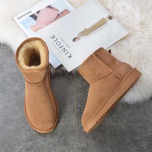 Scarpe da abbigliamento AoBreugg 2023 Stivali da neve invernali classici Women Sheep Pelliccia una lana naturale in pelle vera stivali da neve da uomo x230519