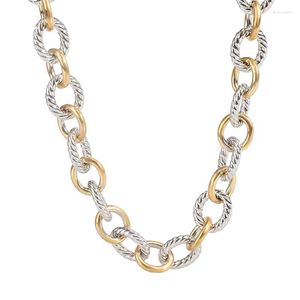 Chains Oval Link Chain Necklace With 18K Yellow Gold Plated Women And Men Necklaces