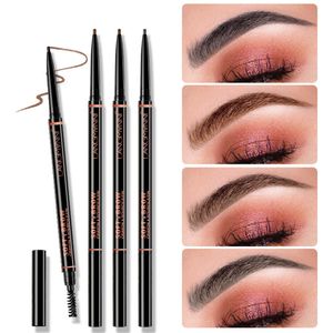 Langmanni Waterproof Eyebrow Tattoo Pen Brow Enhancer Automatisk rotation Double Head Eye Makeup Naturlig långvarig E385