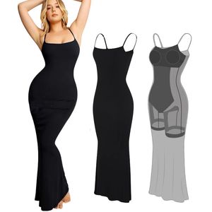 Kvinnors formar inbyggda i form av Shapewear slip maxi lounge klänning skinkor lyft magen åtdragning kroppsformning stor storlek kvinnor bodysuit 230815