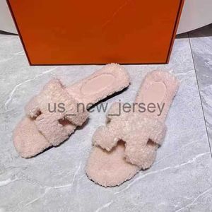 Slippers Slippers Oran Slippers Woolskin Sheepskin Slides Slide Casual Sandals Flat Slipper Women Designers Winter Plush Warm Fur Classic Open Toe Rubb J230815