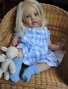 Dolls NPK 24Inch Huge Baby Toddler Reborn Lottie Princess Girl Realistic Doll Unfinished Parts included Cloth body and Eyes 230814