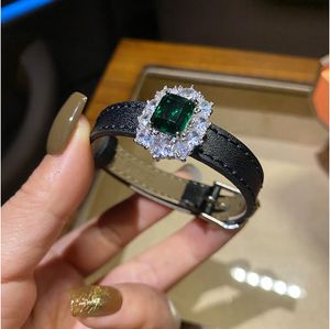 Urok Bracelets Women Green Diamond Breakband Bransoletka Kobieta wisiorek Watch Dwuścienóstwo Zegarek Regulowany 230815