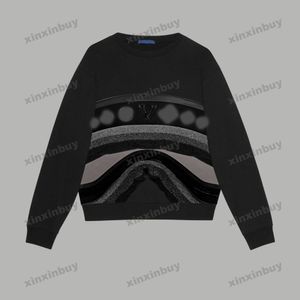 Xinxinbuy Men Women Designer Sweatshirt Carta de textura de graffiti suéter de impressão cinza azul preto branco xs-2xl