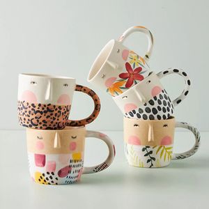 Canecas canecas diy caneca coreana copos artesanal xícara de xícara criativa cerâmica para presente café moderno adorável acessórios de cozinha 230815